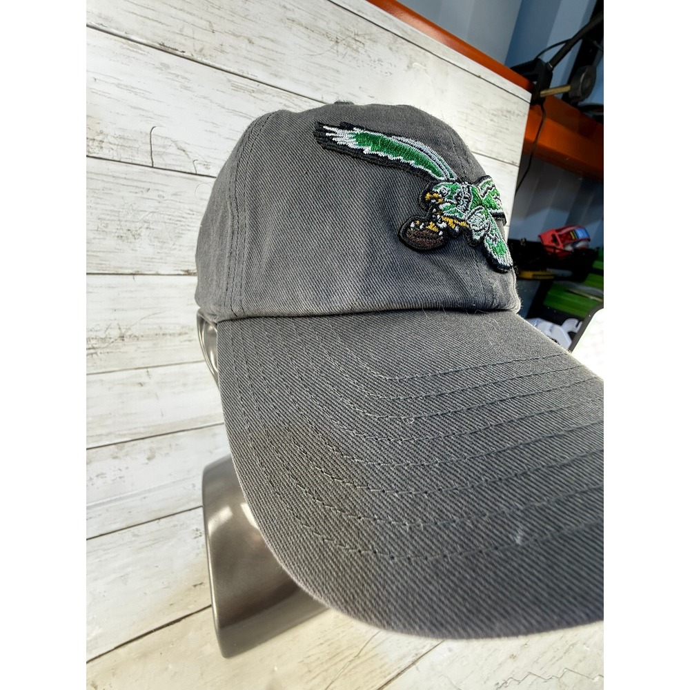 47 Brand Philadelphia Eagles Hat Mens Gray NFL Clean Up Adjustable Strapback Cap